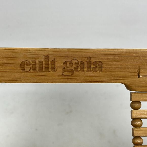 CULT GAIA Gaias Ark Bamboo Purse Clutch Boho Top Handle Crescent Bag - Picture 8 of 14